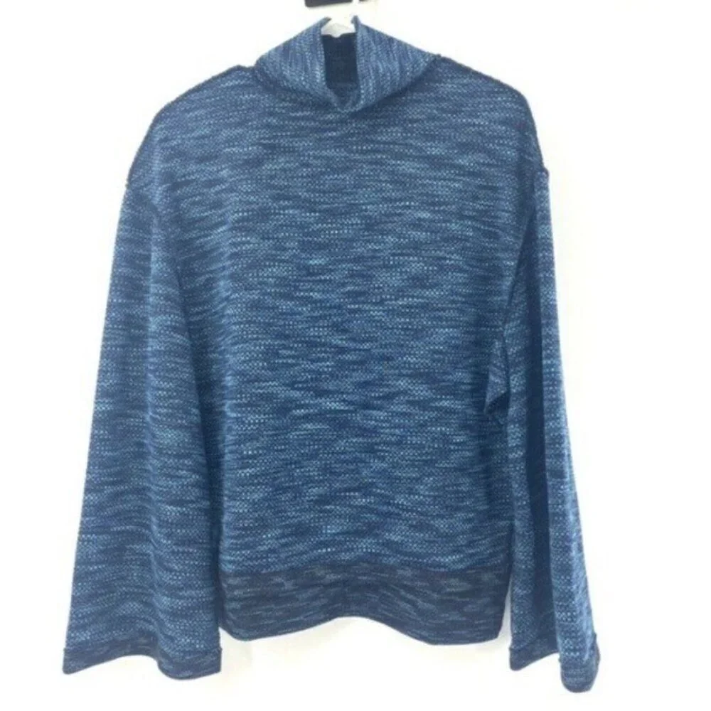 Free People Overboard Combo Sweater knit PULLOVER  Blue Women lagenlook y2k cozy